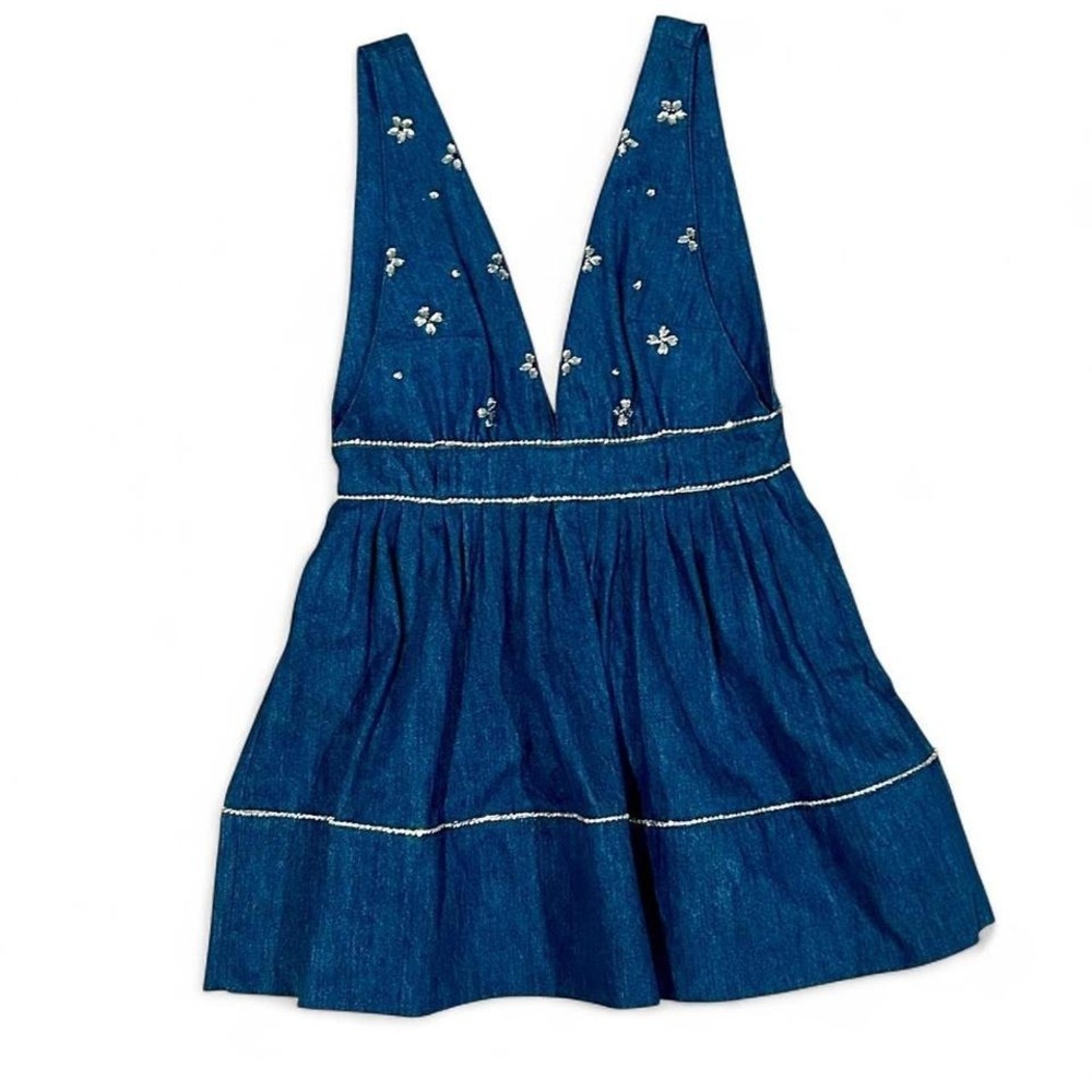 Free People Aultry Embellished Mini Dress